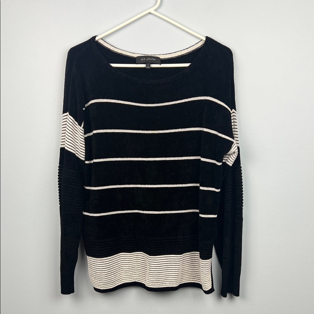 St John women’s large cozy striped textured sweater